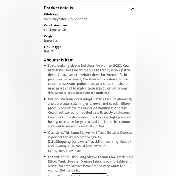 Alaster Queen long sleeved dress with plaid cowl neck and elbow patches, size M - Picture 7 of 7